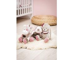 Nattou Kuscheltier Hase Nina, Nina, Jade und Lili, 30 x 17 x 9 cm, Beige/Rosa