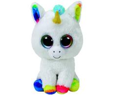 TY 36852 Pixy, Einhorn mit Glitzeraugen, Glubschis, Beanie Boos, Plüsch, 15 cm, Weiß/Bunt