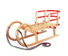 Hörnerschlitten Klappschlitten Rodelschlitten Rodel Schlitten aus Holz wählbarem Zubehör V-21-095, Schlitten-Zubehör:mit Lehne