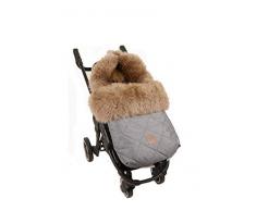 Lammfell Fußsack Nelly, Lammfell cappuccino, anthracite melange