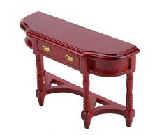 Zerodis 1:12 Skala Mini Puppenhaus Halbrunde Tisch Modell Miniatur Puppenhaus Schreibtisch Möbel Holz Puppenhaus Wohnzimmer Dekoratives Spielzeug für Kinder Pädagogisches Vorgeben Spielzeug