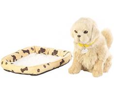 infactory Roboter Hund: Funktions-Plüschhund mit Hundekorb, Bewegungs- und Berührungssensor (Bellender Hund)