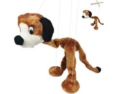 My-goodbuy24 Marionette Puppe - Hund - 60cm mit Schnur für Marionettentheater Handpuppe - Plüsch (60cm Hund)
