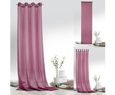 fashion and joy Fashion&Joy - Schlaufenschal Voile beere HxB 245x140 cm - transparent einfarbig - Dekoschal Gardine Typ418