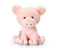 Lashuma Plüschtier Schwein Curly, Rosa Ferkel, Kuscheltier Pippins 14 cm