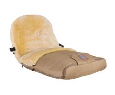 Fellhof 108305 Lammfell Fußsack Cortina, OEKO-TEX® Standard 100 zertifiziert, 45x97 cm, wind- und wasserdicht, waschbar bis 30°C, Öffnung am Fußende (beige)