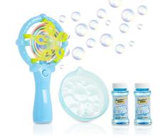 KreativeKraft Seifenblasenmaschine Kinder, Outdoor Spielzeug, Seifenblasen Pistole mit Seifenblasen Nachfüllflasche, Automatische Bubble Machine mit Licht, Kleine Geschenke für Kinder