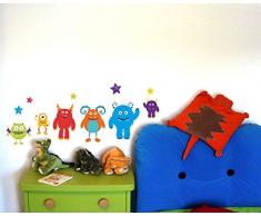 13-teiliges Monster Wandtattoo Set Kinderzimmer Babyzimmer