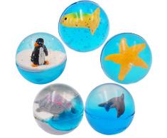 INTVN Flummi Gummiball, nachtleuchtend, Glow in The Dark, Space, Stern, Weltraumparty Mitgebsel, Alienparty, Flummi