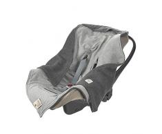 LÄSSIG Baby Strickdecke für Autositz Autositzdecke Einschlagdecke Babyschale 100% Bio-Baumwolle GOTS anthracite