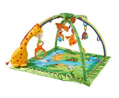 Fisher-Price K4562 - Rainforest Erlebnisdecke, Baby Krabbeldecke mit Spielzeug, Musik, Lichtern und weichem Spielbogen, ab Geburt, mit Giraffe