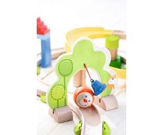 HABA 300439 - Kugelbahn Kullerbü - Kringelbahn, Holzkugelbahn mit vielen Kurven und Glöckchentor, Spielzeug ab 2 Jahren