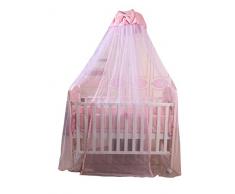 Icegrey Betthimmel Bogen Baldachin Kinder Himmelbett Insektenschutz Mückennetz für Kinderbetten Mit Standhalter Himmelstange Schleierhalter Rosa