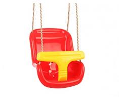 Gartenwelt Riegelsberger Babyschaukel 2-teilig Babysitz Schaukelsitz Schaukel für Babys & Kleinkinder, rot-gelb