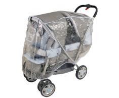 Bambisol HPU Regenschutz für Doppel-Buggy mit Dach, transparent