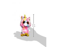 Carletto Ty 36158 - Plüschtier - Fantasia - Einhorn mit Glitzeraugen, Glubschis, Beanie Boos, 15 cm, Mehrfarbig