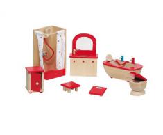 Goki 51959 - Badezimmer, 7-teilig, Puppenhausmöbel