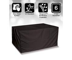 Bosmeres STORM BLACK 6 Sitz Rechteckig Tisch Abdeckhaube- Schwarz
