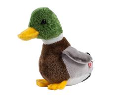 Teddys Rothenburg Kuscheltier Ente mit Sound 18 cm sitzend braun/grau/grün Plüschente