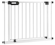 BOMI Schutzgitter XXL Tür 83-243 | Zum Klemmen | 90° Stop | Schließt automatisch | Türschutzgitter schmal weiß Metall Selbstschließend | Treppenschutzgitter Türgitter Klemmgitter