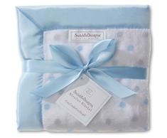 SwaddleDesigns Kinderwagendecke, Gemütliches Pastell und silberne Tupfen, Pastellblau