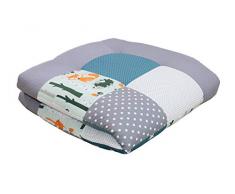 ULLENBOOM ® Baby Krabbeldecke Waldtiere Petrol (100x100 cm Baby Kuscheldecke, ideal als Laufgittereinlage, Spieldecke, Motiv: Punkte, Sterne, Patchwork)