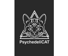 Psychedelic Notes: Katzen Notizbuch | 124 Seiten | Leer mit Seitenzahlen | Malbuch | Notes | Psychedelic Cat