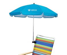 AMMSUN 110cm Clamp Sonnenschirm Ideal für Strandstühle, Tribünen, Kinderwagen, Wagen, Rollstühle oder Golfwagen Blau