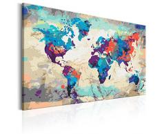 murando - Malen nach Zahlen Weltkarte 60x40 cm Malset mit Holzrahmen auf Leinwand für Erwachsene Kinder Gemälde Handgemalt Kit DIY Geschenk Dekoration n-A-0231-d-a