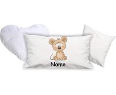 Kopfkissen Dekokissen mit Füllung Tiermotiv Maus mit Wunschnamen 40x80cm