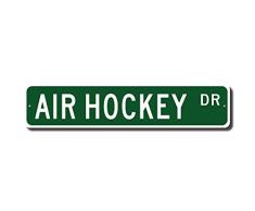 qidushop Air Hockey Air Hockey Geschenk Air Hockey Fan Air Hockey Lover Tischhockey Spiel Straßenschild Hausdekoration Metallschild