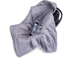 Einschlagdecke Babyschale Decke Kinderwagen 90x90cm - universal baby Babydecke z. B. für Maxi Cosi Buggy Autositz Minky Baumwolle Öko-Tex