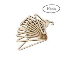 AMOYER 10 Pc-Puppe Möbelzubehör Holzpuppe Kleiderbügel Für Puppen Schränke