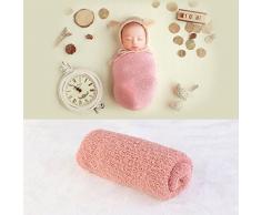 NUOLUX Neugeborenes Baby Fotografie Foto Prop Stretch Wrap Baby lange Ripple Wrap (Pink)