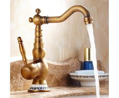 Küchenarmatur Antike Hähne Voll Kupfer Heiß und Kalt Töpfe Blau Und Weiß Porzellan Puppen Bühne Retro Einloch kann gedreht werden Rotary Spring Nozzle Gezogen Poliert Chrom Spüle