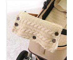 MHGLOVES Handwärmer, Handschuhe Kinderwagen Handmuff Mit Plüsch Innenseite Stricken Muff,Atmungsaktiv Und Windfest, Universalgröße Für Kinderwagen,Buggy, Radanhänger (1 Stück),Khaki