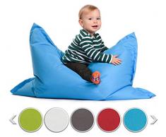 sunnypillow S Sitzsack, Outdoor & Indoor 100 x 70 cm mit 60L Styropor Füllung Sessel für Kinder & Erwachsene Sitzkissen Sofa Beanbag viele Farben und Größen zur Auswahl Blau