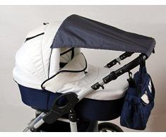BABYLUX Sonnenschutz SONNENSEGEL für Kinderwagen Buggy UV Schutz UNI (Graphit)