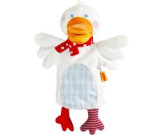 HABA 303137 - Handpuppe Gans Putzig | Puppe für Kasperletheater und Rollenspiele | Kuscheltier und Handpuppe für erste Theaterspiele | Spielzeug ab 12 Monaten
