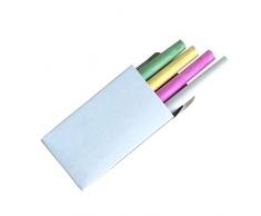 PPangUDing Kreide 4er Pack, Malkreide für Tafel und Straße in 4 Farben kunterbunte Malkreiden im praktischen Eimerchen Straßenmalkreide Ideal als Fensterstifte, Kreidemarker (Multicolor)