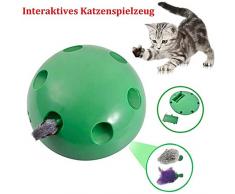 NanXi Interaktives Katzenspielzeug mit Beweglicher Plüschmaus, Tierspielzeug Spielen Sie Katzenspielzeug, 360-Grad-Tease Elektrisches Spielzeug, Katzenspielzeug für Hauskatzen Katzen