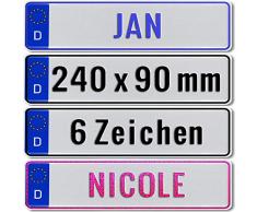 TEILE-24.EU Malinowski Bobby Car Kettcar Tretauto Namensschild Junior Kennzeichen Kidsplate BobbyCar nach ihrem Wunsch geprägt Größe 290mm x 75mm