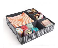 ilauke 8 Stück Aufbewahrungsbox Stoff Set faltbar Unterwäsche Socken Organizer Ordnungsbox Faltbox Stoffbox für Schubladen Ordnungssystem
