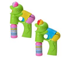 trendaffe 2er Set Frosch Seifenblasenpistolen mit Licht und Sound - Froggy Seifenblasen Pistole