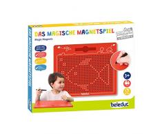 Beleduc 21042 - Das magische Magnetspiel, magnetische Zeichentafel, zum Mitnehmen, rot, groß (280x255mm)