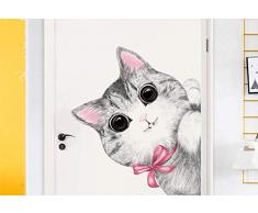 Handgemalte nette kitty tür aufkleber kinderzimmer wand dekorative aufkleber schlafzimmer kleiderschrank aufkleber ecke layout Wandaufkleber 55 * 80 cm