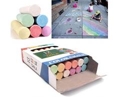 IWHTGD 60er Pack Straßenmalkreide im Kartonetui, 6 Stangen, Bemalen von Asphalt, Pflaster oder Beton (60pcs)