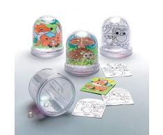 Baker Ross Schneekugel-Bastelsets „Waldtiere“ zum Ausmalen für Kinder – für weihnachtliche Bastelarbeiten und Dekorationen (4 Stück)