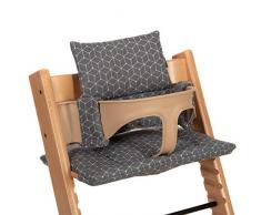 LaLoona Hochstuhl Kissen/Sitzkissen für Stokke Tripp Trapp - 2-teilige Hochstuhlauflage/Sitzverkleinerer für Kinderhochstuhl - Grau Weiß