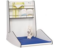 KEMMLIT Sevilla Wickeltisch/Timkid Wecco- klappbar als Wandwickeltisch/Wickelregal, Weiß, HPL, inkl. Wickelauflage